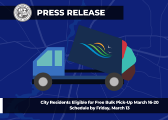 City Residents Eligible for Free Bulk Pick-Up March 16-20 – Schedule by Friday, March 13 City Residents Eligible for Free Bulk Pick-Up March 16-20 – Schedule by Friday, March 13