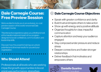 Back by Popular Demand: Dale Carnegie Course® Coming to Salisbury Back by Popular Demand: Dale Carnegie Course® Coming to Salisbury